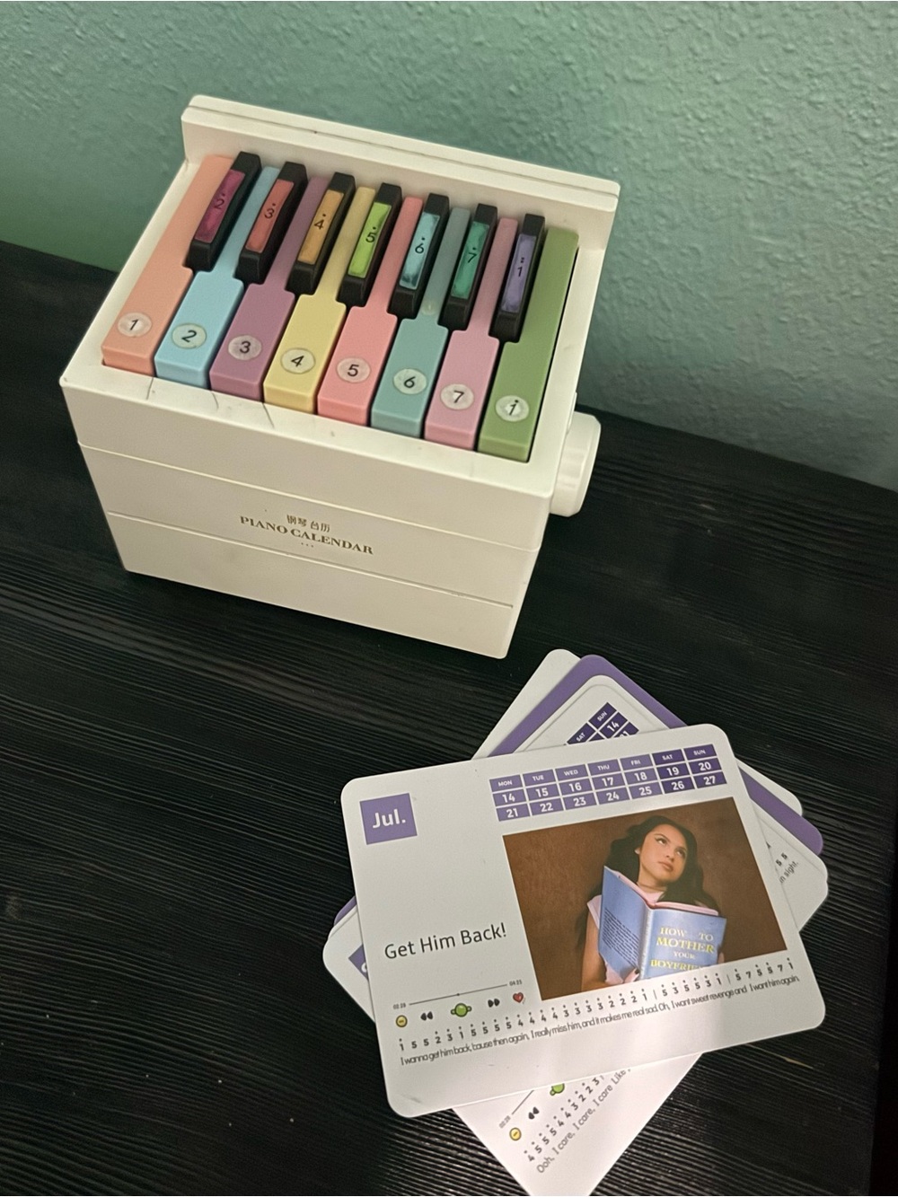 Olivia Rodrigo Piano Desk Calendar Organizer - Pastel Multi